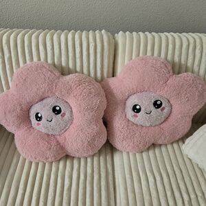 Adorable Pink Flower Plush Pillows
